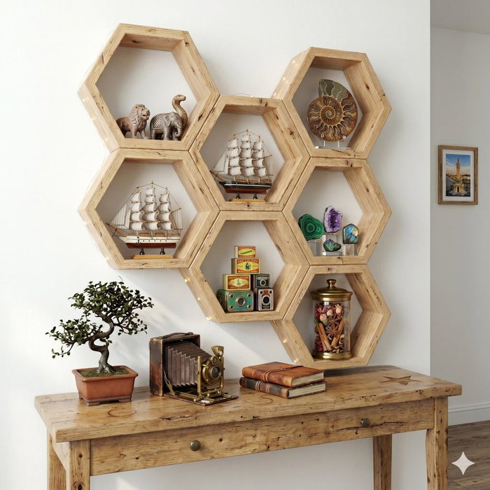 Hanah Home Raf361 Estantería Decorativa de Madera